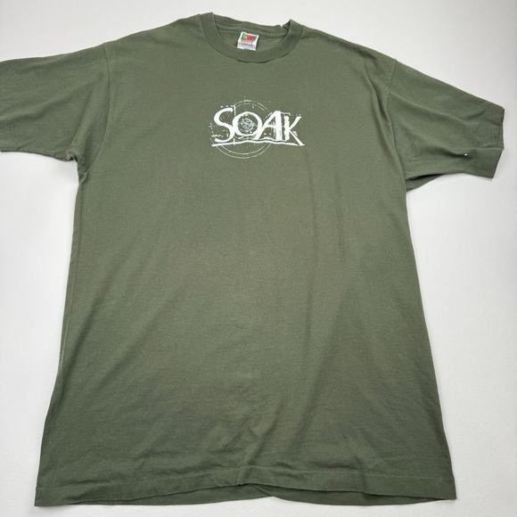 RARE Vintage 90's SOAK Green Band Tee T-Shirt Autographed Men Size XL Alien‎ USA - Picture 1 of 13